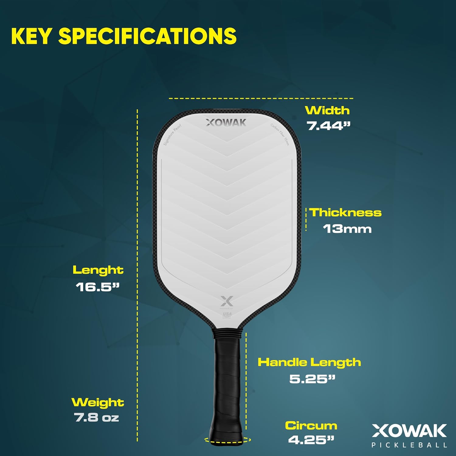 Xowak Pro Pearl paddle angle three