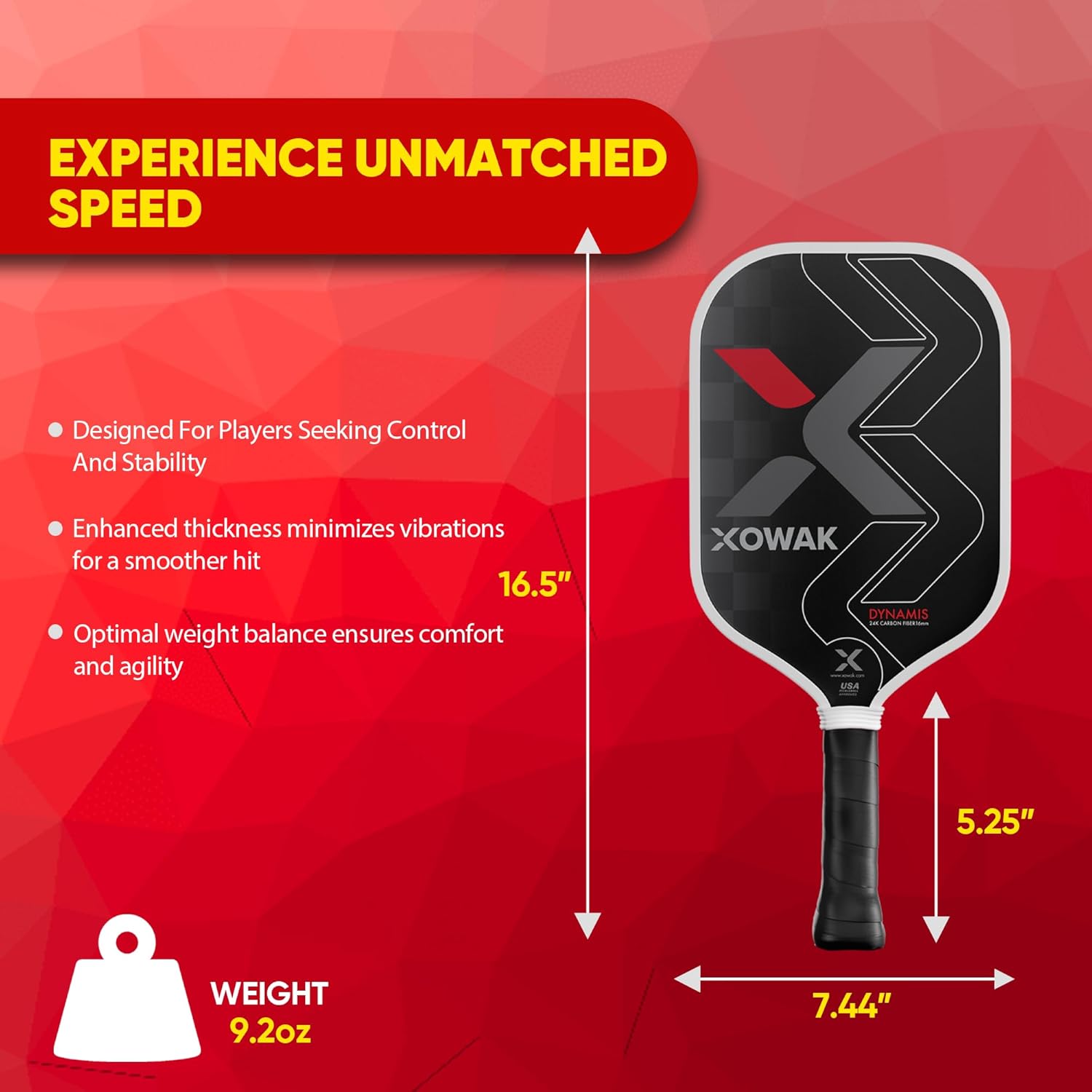 Pro Dynamis Pickleball Paddle 16mm main image