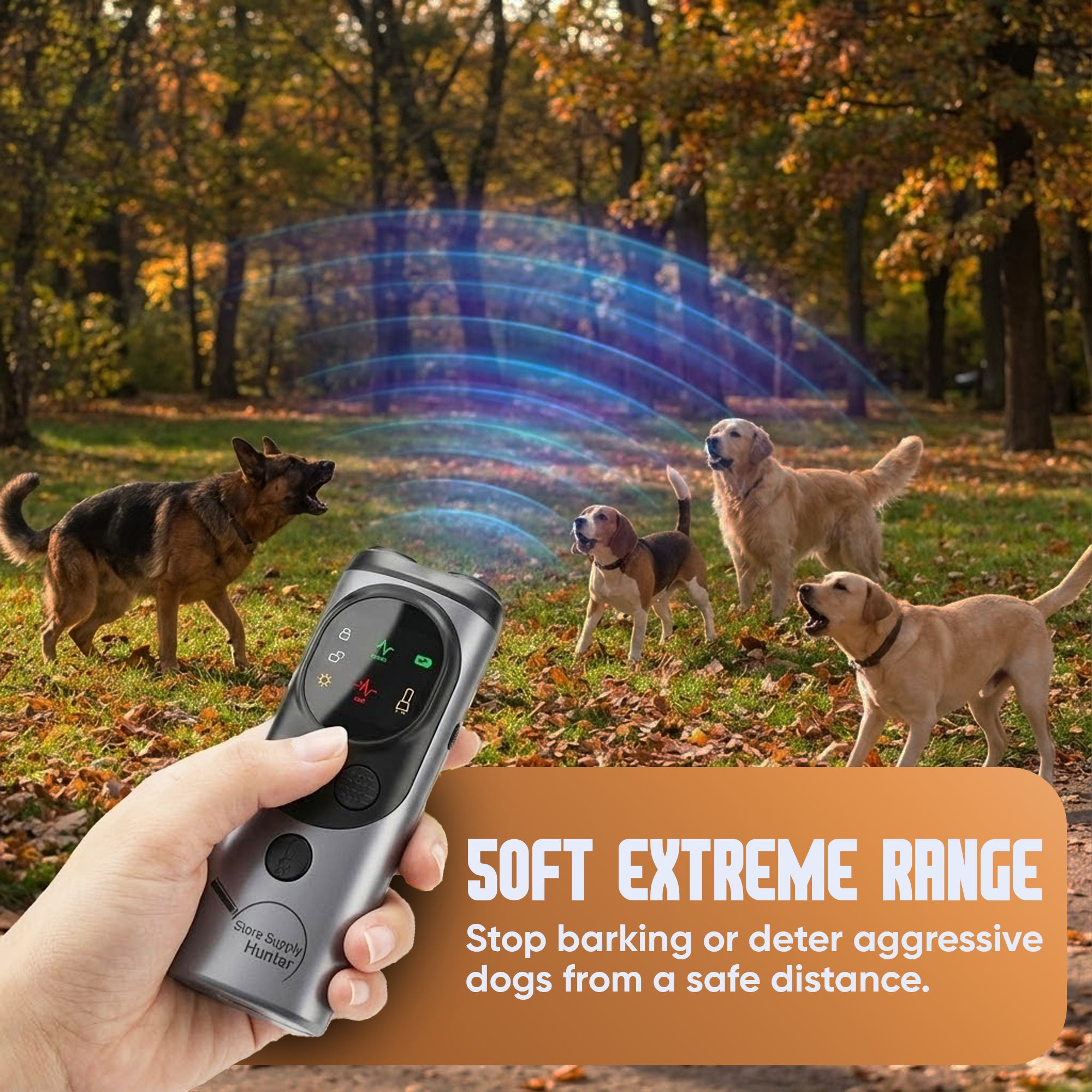 Dog barking control device packaging angle